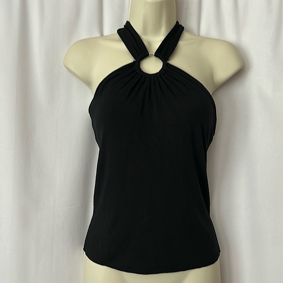 Banana Republic Tops - Banana Republic Sexy Black Ring Sleeveless Halter Top  Shirt **Size PS**🔥🔥